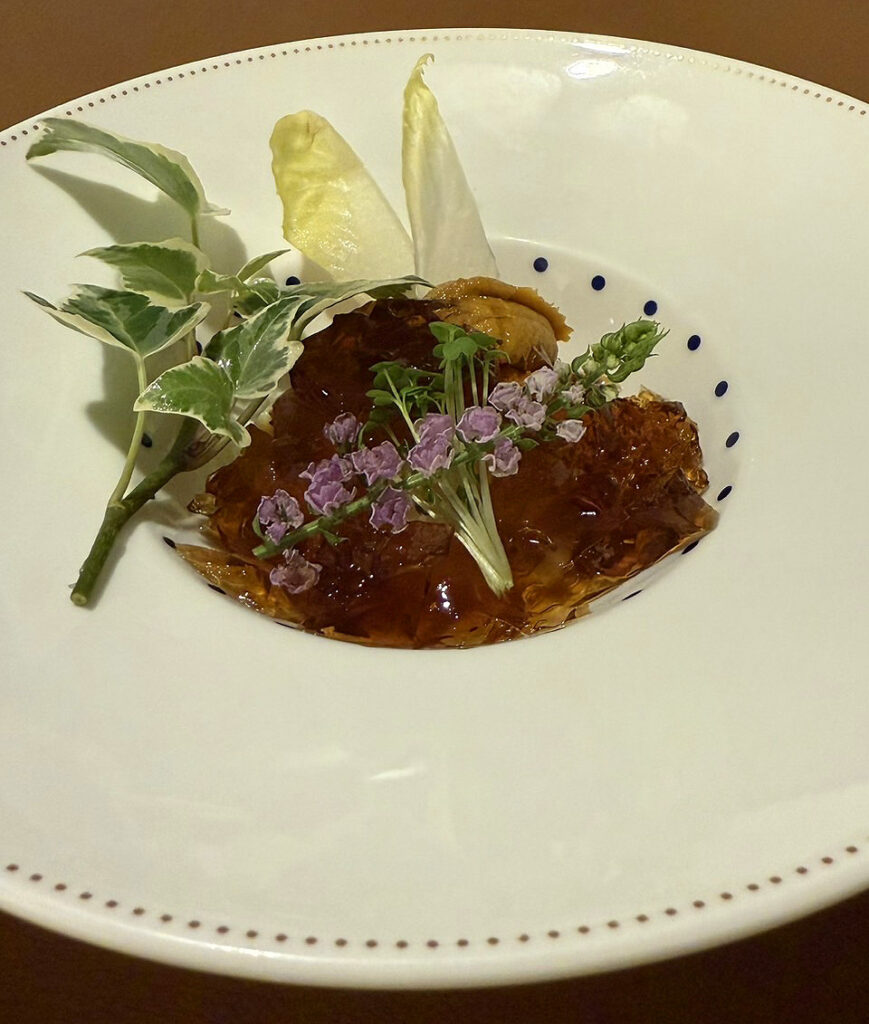 ホタテと生うにのアミューズ