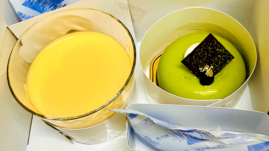 プリンと抹茶ケーキ